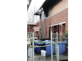 Damage is visible after an early-morning fire at the Villa Carital seniors home in Vancouver.   Nick Procaylo/PNG