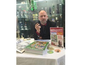 Dana Larsen poses for a photo at the launch of his book Cannabis in Canada: The Illustrated History.