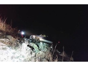 Jan. 10, 2016 - Two men have died after their truck drove into the icy Fraser River early Sunday. 
 The truck was travelling on Ballam Road when it went over a 20-foot embankment and into the river at about 1 a.m. Sunday. 
 The men, who have not been identified, died at the scene. 
 Reports indicate that the road was icy and may have been a factor in the accident. Twitter photo: Chilliwack Search and Rescue.