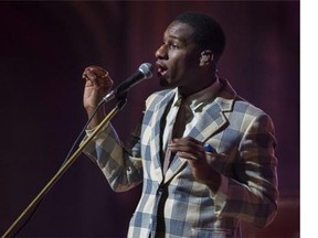 Leon Bridges plays a sold out show at The Orpheum, Vancouver March 15 2016.