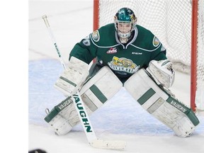 Everett Silvertips goalie Carter Hart faces the Vancouver Giants at Pacific Coliseum on Friday night. He'll be back for the CHL Prospects game later this month.
