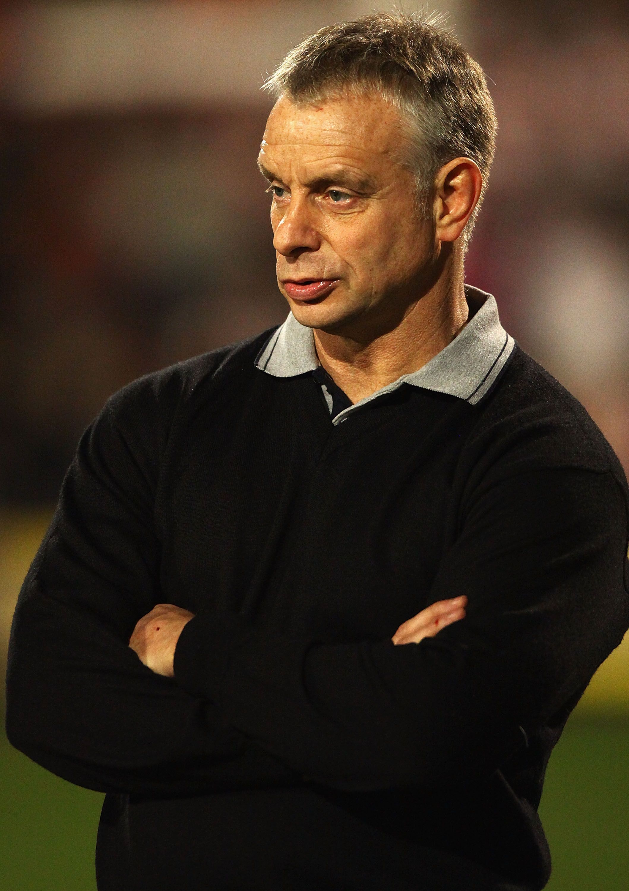 LEEDS, UNITED KINGDOM - MARCH 13: Brian Noble, coach of Wigan Warriors looks on during the engage Super League match between Leeds Rhinos and Wigan Warriors at Headingley Stadium on March 13, 2009 in Leeds, England. (Photo by Matthew Lewis/Getty Images)