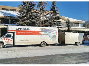 The U-Haul truck and trailer driven by Michael Suiker from Saskatchewan to Surrey, where it was stolen a few days after Christmas. The truck has been recovered, but the trailer is still missing.