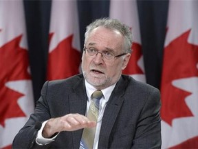 Auditor General Michael Ferguson speaks at a news conference in Ottawa on Tuesday, Feb. 2, 2016. THE CANADIAN PRESS/Adrian Wyld