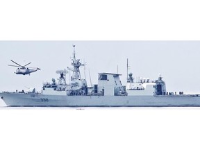 HMCS Winnipeg, shown in a 2011 photo, was making a port visit in Tokyo.    — Victoria Times Colonist
