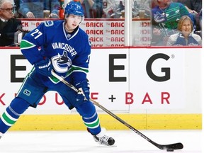 Ben Hutton has made an impact as a top-four defenceman for the Canucks despite being a rookie fifth-round draft pick.