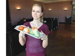 Jeanine Anctil serves vegetarian meals at The Rix, a Chartwells food outlet on the BCIT campus.