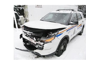 Justin Daniels, 35, faces multiple charges after he allegedly put his truck in reverse and rammed a police cruiser twice before fleeing to Mara Lake and trying to escape via kayak on Monday.