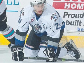 Logan Fisher of Victoria Royals hadn’t scored a goal in 17 games prior to Wednesday afternoon, when he notched a hat trick in a 5-2 victory over the Vancouver Giants.