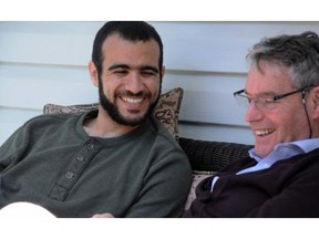 Omar Khadr with his lawyer Dennis Edney: The Canadian citizen spent years locked up in Guantanamo Bay after being taken to Afghanistan by his radicalized father and being accused of tossing a grenade that killed a U.S. soldier during a firefight. He was 15 at the time.