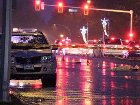 A woman trying to cross 152nd Street between crosswalks was hit and killed by a southbound vehicle early Tuesday, Jan. 26.