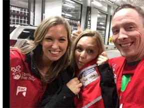 From left to right, Jenn Ansdell, Dave McCloskey, and Sarina Perneel, volunteering with Operation Red Nose . Dave has been volunteering for the past four years. It's a cause he's passionate about because nine years ago he was charged with impaired driving over the holiday season. He gave up drinking that day and has since dedicated most of his time to spreading awareness about the dangers of drinking and driving.