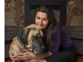 Animal law lawyer Rebeka Breder and her dog Tero at her home Port Moody, January 13 2016.