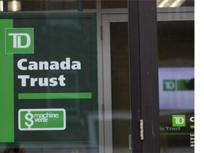 File photo: A TD Canada Trust bank in Montreal Tuesday, December 22, 2015.
