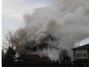 Fire crews arrived to find heavy smoke & flames showing from the 3 story home. Firefighters initially made an interior attack, but were later pulled out by incident commander and they fought the blaze from the outside.
A 2nd Alarm was called bringing additional crews to the scene. No word on a cause, but it appears that the fire started in the garage and spread to the house.