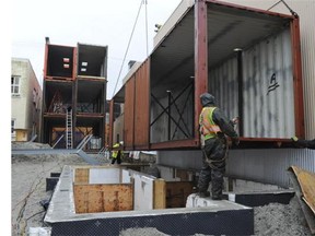 The city of Vancouver is hoping to build modular, movable homes similar in size to these converted shipping containers.