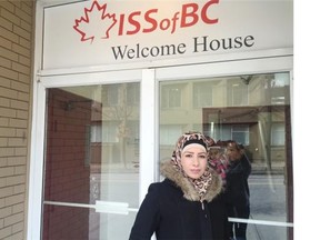 Nisreen Albreidy, 27, is one of hundreds of government-assisted refugees in B.C. She fled Syria three years ago to Jordan and arrived in Vancouver with her seven-year-old son last week. She is set-up at a temporary Welcome House as she settles in Canada. With the influx of Syrian refugees to Canada, ISS of B.C. had to pause arrivals as they work to get those that have already arrived into permanent housing.  Larissa Cahute/PNG