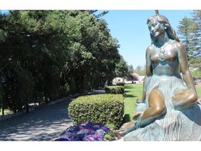 Popular with tourists, the statue of Pania of the Reef, tells the story of a legendary Maori maiden. It has stood on the waterfront of Napier, New Zealand since 1954. Ian Robertson