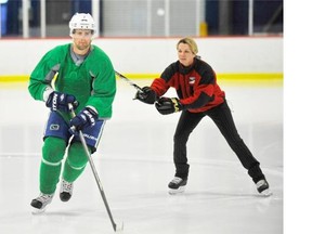Power skating coach Barb Aidelbaum and Canucks defenceman Dan Hamhuis have worked together for 16 years.
