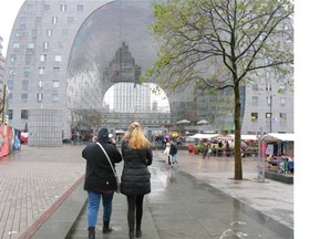 Rotterdam’s innovative Markthal is housed under a huge arch containing apartments. Much of the city was rebuilt after suffering heavy damage in the Second World War.   photos: Christina Blizzard/Toronto Sun