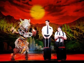 A scene from The Book of Mormon, returning to the Queen Elizabeth Theatre this summer.