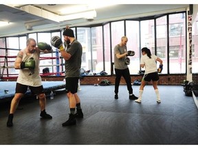 Sparring is in full swing as local beer industry workers prepare for a charity boxing tournament.     Nick Procaylo/PNG