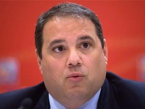 Canadian Soccer Association President Victor Montagliani speaks during the closing press conference for the FIFA Women's World Cup in Vancouver, B.C., on Friday July 3, 2015. Montagliani is running for president of CONCACAF, the scandal-ridden governing body of soccer in North and Central America and the Caribbean.THE CANADIAN PRESS/Darryl Dyck