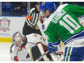 The Utica Comets' Brendan Gaunce had a goal and two assists against the Binghamton Senators on Friday night.