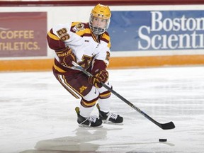 Sarah Potomak, 18, helped the University of Minnesota win the NCAA women's hockey championship this year, but didn't make the Team Canada squad.