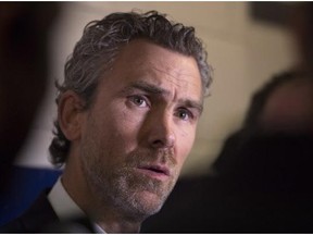 Vancouver Canucks president of hockey operations Trevor Linden speaks to the media on Tuesday.