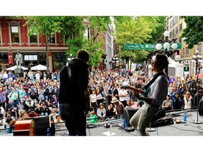 Thousands attended street performances like this one in Gastown during the Vancouver International Jazz Festival in 2011.   Les Bazso/PNG files
