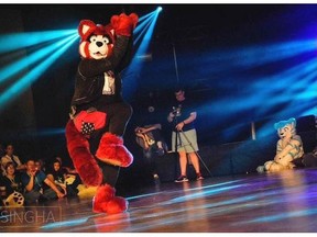 VancouFur convention-goer Matt Laramie, 24, performs as Daiquiri in his red panda costume in a 2014 dancing competition.   — Submited photo