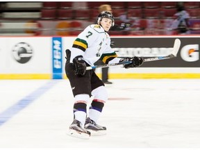 Matthew Tkachuk of the London Knights skates during the Team Orr practice at the Pacific Coliseum on Wednesday.