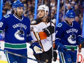 Vancouver winger Chris Higgins was sent down to the Utica Comets earlier this year as the Canucks started moving in the direction of youth. It was a situation that was handled delicately, much like the trade of Kevin Bieksa, centre, to the Anaheim Ducks last season for a second-round pick in this year’s draft. The team hopes the upfront way they handled things will be attractive to any player agents, free agents or prospective talents in this year’s draft.