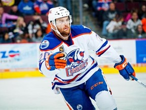 Zack Kassian is shown in action for the Bakersfield Condors, an Edmonton farm team, earlier this month. Now he’s been called up by the Oilers.   — Mark Nessia for postmedia news