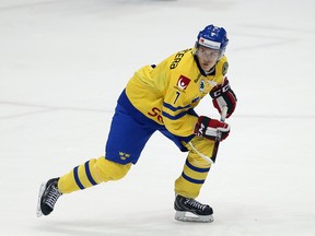 Tom Nilsson playing for the Swedish junior team in August 2012 vs. the USA.  (Photo by Bruce Bennett/Getty Images)