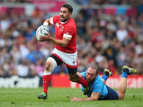 Phil Mack in action against Italy at the 2015 Rugby World Cup.