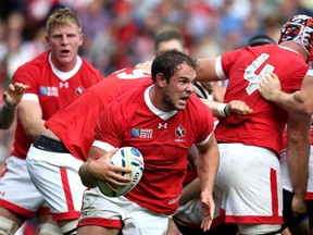 Tyler Ardron of Canada breaks away from the pack during the 2015 Rugby World Cup Pool D match between Italy and Canada at Elland Road on September 26, 2015 in Leeds, United Kingdom.