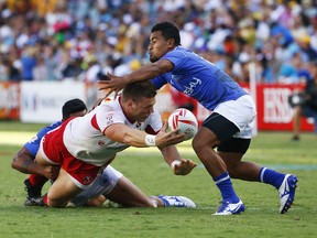 Big Adam Zaruba is back in the Canadian 7s squad, in time for the Paris 7s.  (Photo by Daniel Munoz/Getty Images)