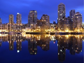 Empty condos along False Creek.