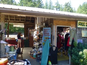 The Free Store at the Hornby Island Recycling Depot, as it appeared before a renovation last year, is one of the many fabulous features of that heavenly island.
(HORNBYVACATIONRENTALS.COM PHOTO)