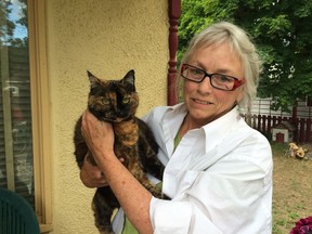 Peri Best, who now lives in Grand Forks, was one of many people whose lives were shattered by a devastating wildfire in Rock Creek, B.C. in August of 2016. Best's home was destroyed. Her cat Mimi was badly burned in the fire.