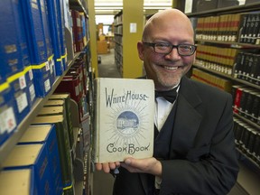 Peter DeGroot, supervisor of programming and learning with the Vancouver Public Library, holds one of the more odd items available at the library, at the Main Branch in Vancouver, BC Thursday, June 16, 2016.