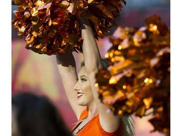 The Felions dance during a break in play as the BC Lions play the Calgary Stampeders  in a regular season CFL football game at BC Place, Vancouver June 25 2016.
