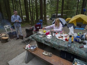 Liam Murray and his mom Helen Malik, nicely settled in at Golden Ears.