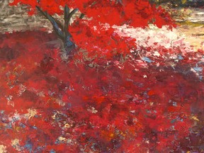 North Vancouver artist Mariana Sola's acrylic on canvas painting of a Japanese maple.