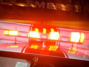 File: Ambulance lights at St. Paul's.