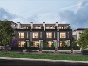An artist's rendering of homes included in The Intracorp Townhome Collection.