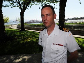 Lt.-Cmdr. Lucas Kenward, pictured in Vancouver on Wednesday, is the CO of HMCS Edmonton. His ship recently returned from a mission to confiscate thousands of kilograms of cocaine from smugglers on the Pacific Ocean.