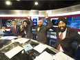 Randip Janda, Harnarayan Singh, Herpreet Pandher, and Bhupinder Hundal from Omni's Hockey Night in Punjabi
